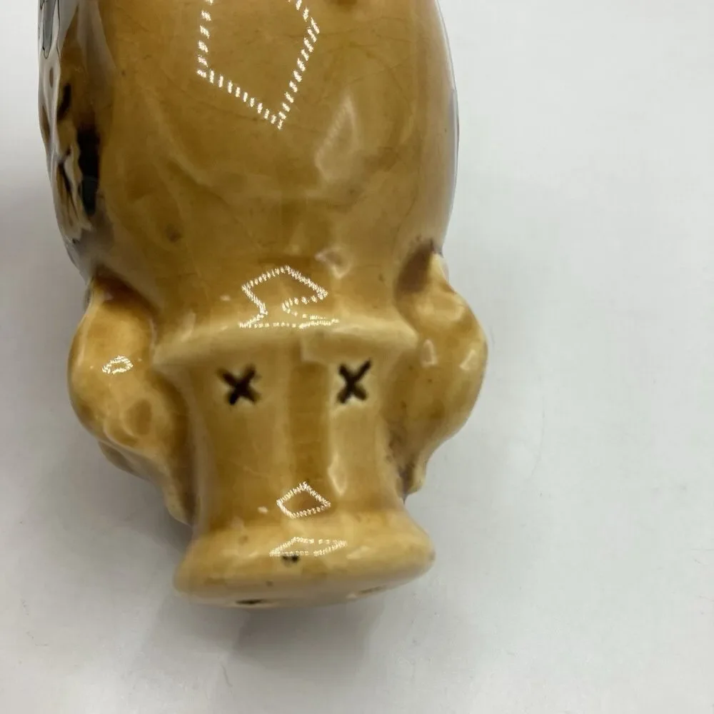Vintage Enesco Japan Pig Salt & Pepper Shakers Harvest Gold Apple Grapes Ceramic
